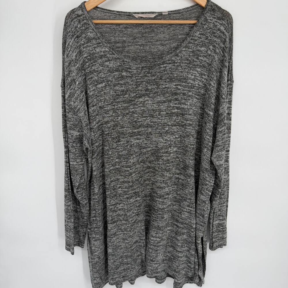 Harmony & Balance Tunic Top Women’s 3X Gray Heather Sweater Knit Oversized